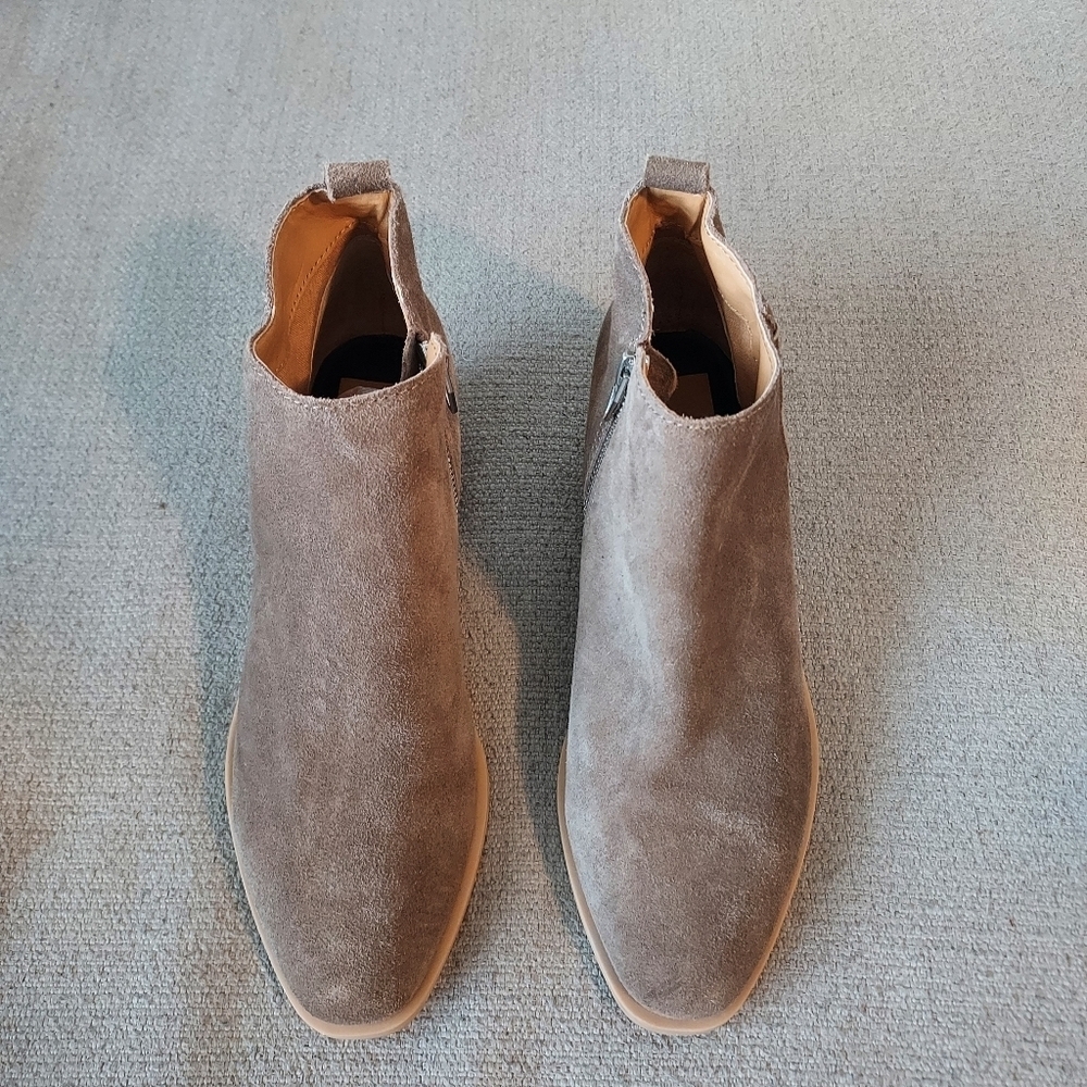Dolce Vita Taupe Suede Ankle Booties